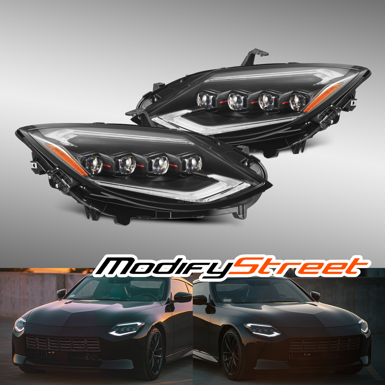 For 2023-2024 Nissan Z NOVA-Series LED Projector Headlights Black