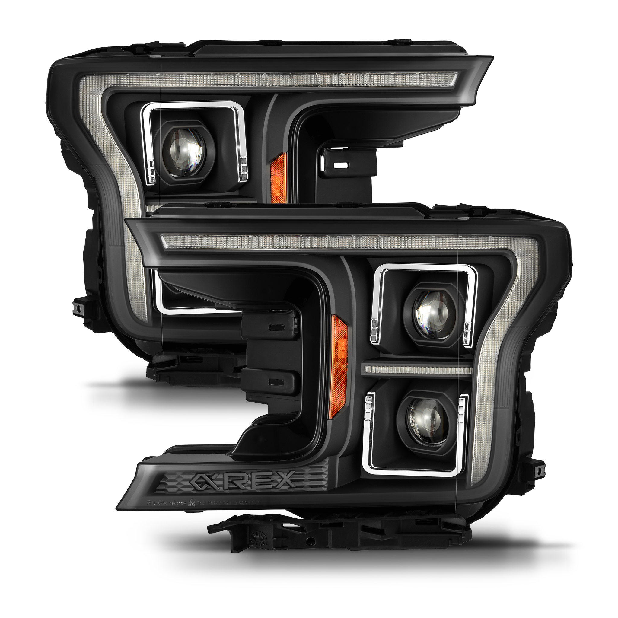 For 18-20 Ford F150 PRO-Series G2 DRL/Signal Projector Headlights Pair Black