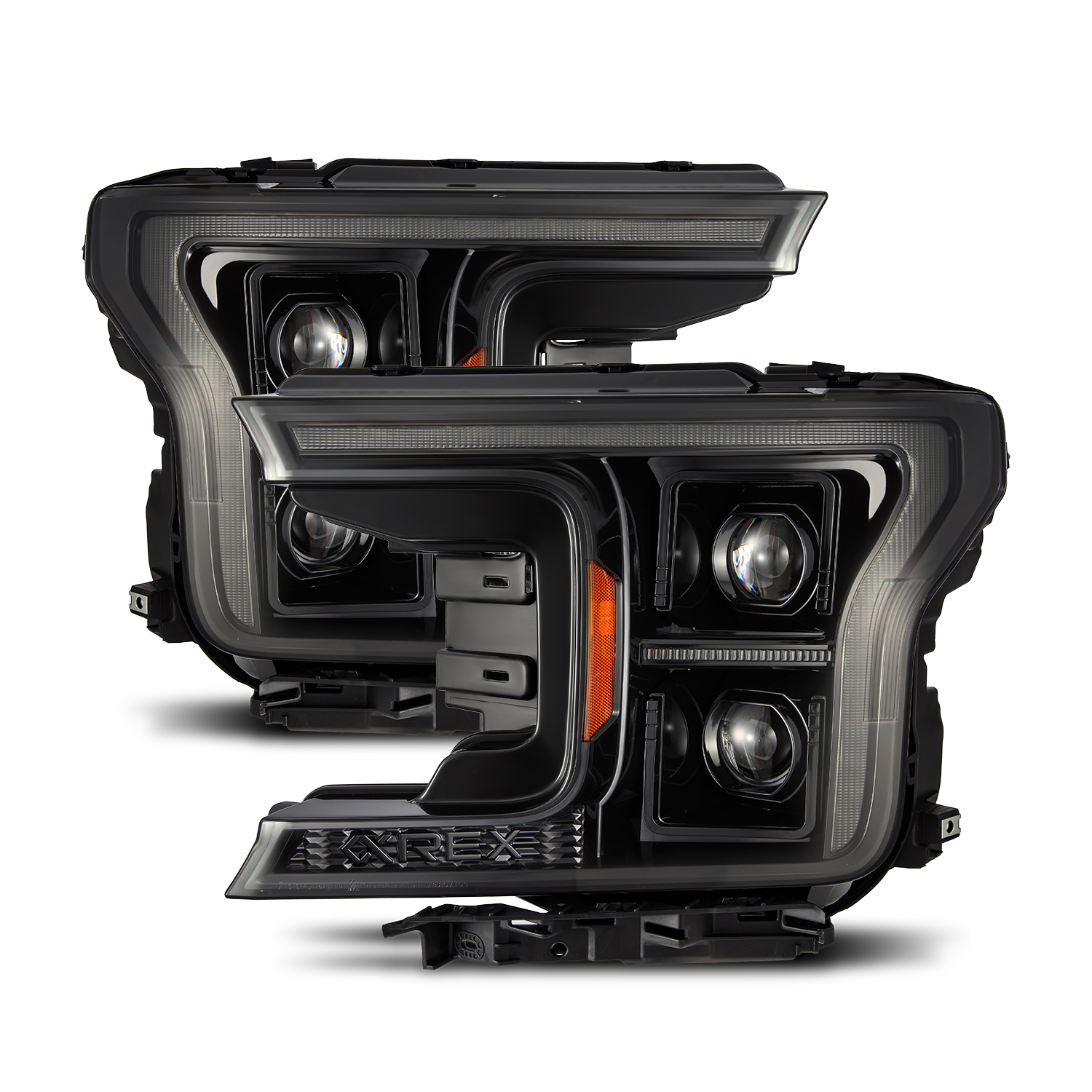 For 18-20 Ford F150 PRO-Series G2 DRL/Signal Projector Headlights Alpha-Black