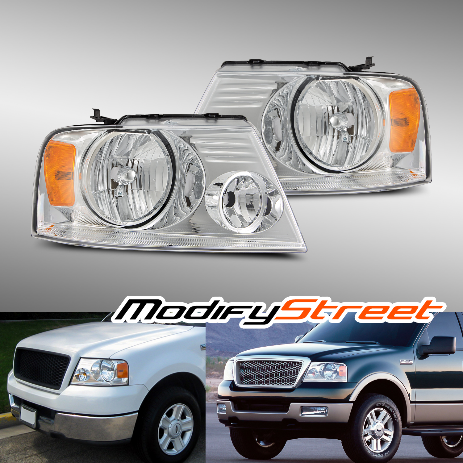 Fit 2004-2008 Ford F150/ 06-08 Lincoln Mark LT Headlights Replacement Pair