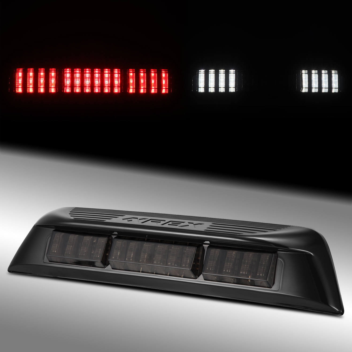 Alpha-Black NOVA-Series Prismatic LED Third Brake Light For 16-23 Toyota Tacoma