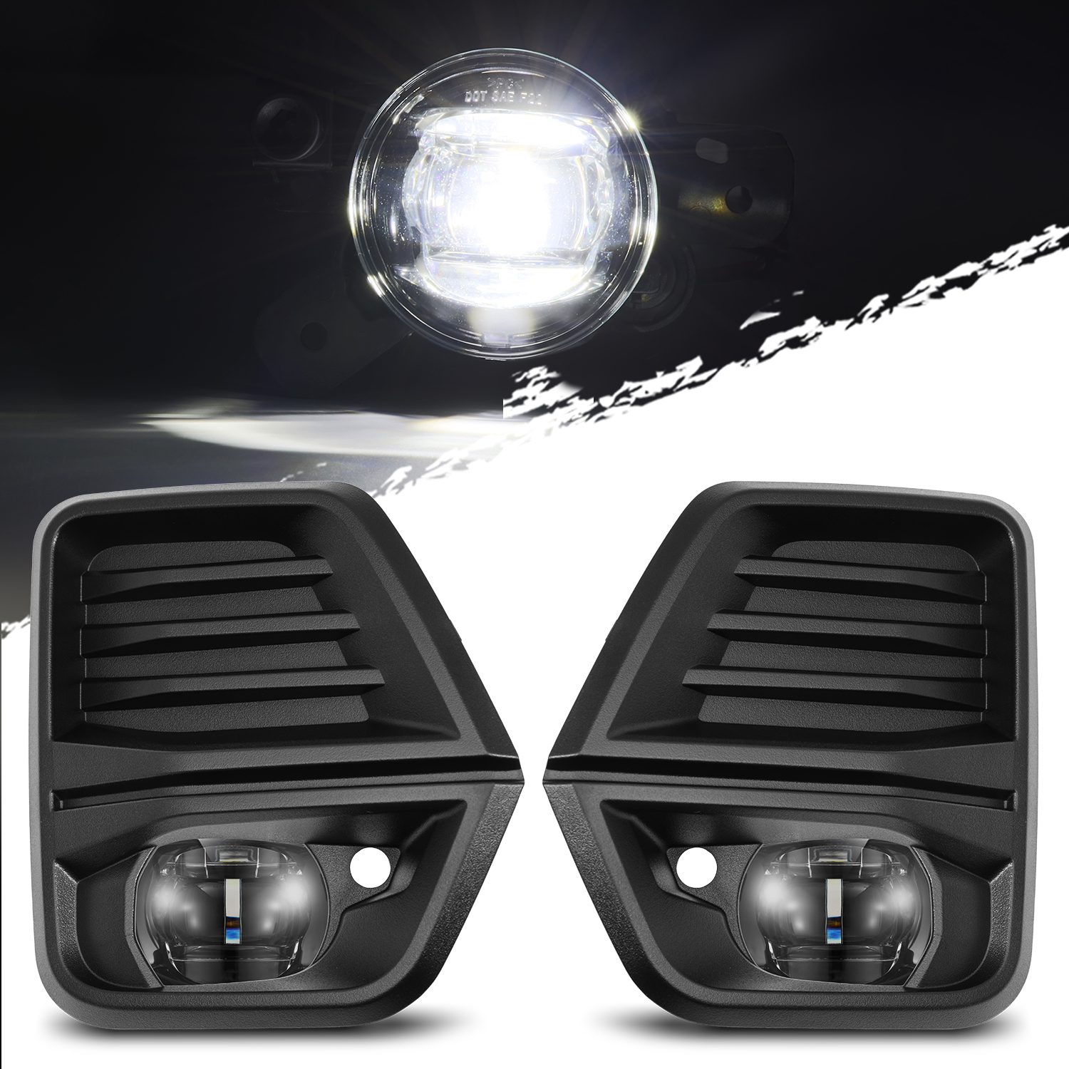 Fit 2023-2025 Chevy Colorado LED Bumper Fog Lights Pair Replacement w/Wiring