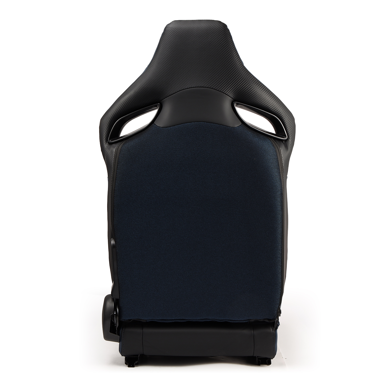 Dark Knight Series] Black-Blue Reclinable PVC Racing Seats Pair w