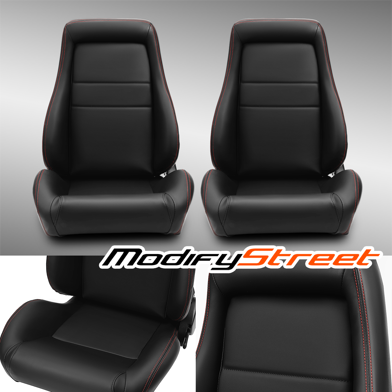 AutoStyle Sport Seat 'BS1' - Black - Non-reclinable Fibreglass Back - View #8
