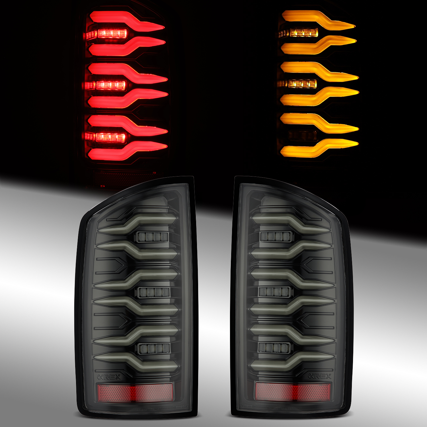 For 02-06 Dodge Ram 1500/03-06 Dodge Ram 2500/3500 LUXX-Series LED Tail Lights Alpha-Black