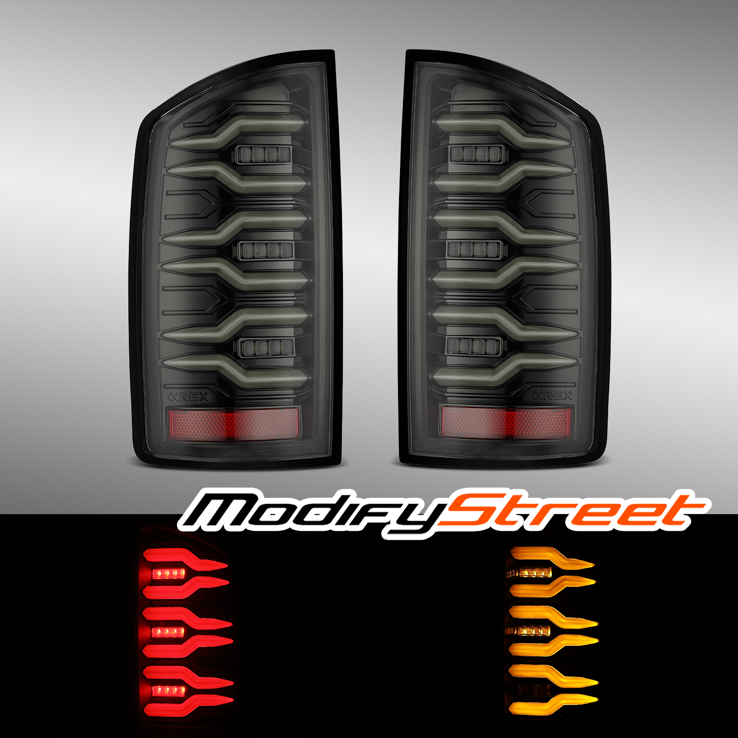 Fit 07-08 Dodge Ram 1500/07-09 Dodge Ram 2500/3500 LUXX-Series LED Tail Lights Alpha-Black