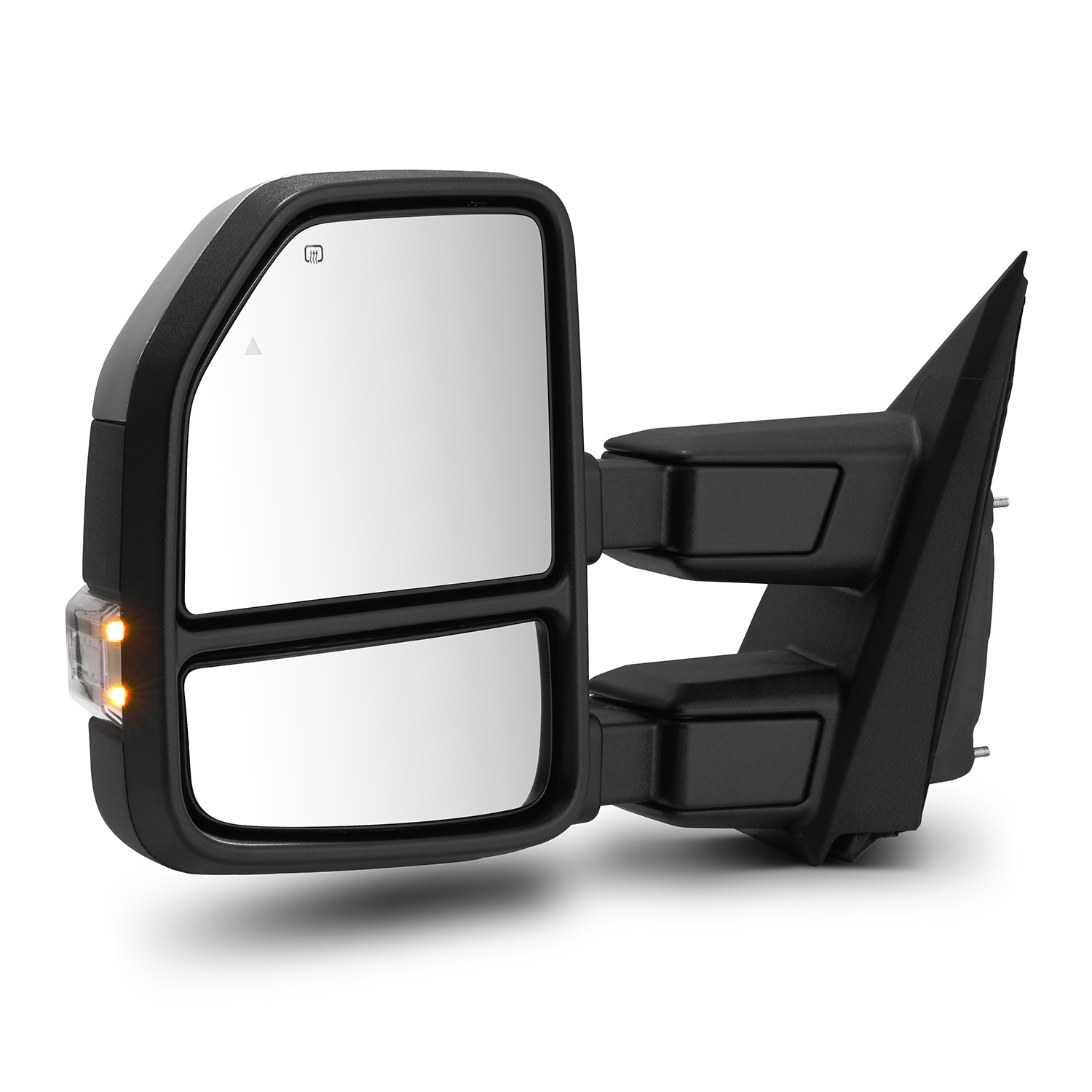 Chrome Power Heated Towing Mirrors With Turn Signal Lights For 2007-2014 Ford F150 - Manual Fold, Set Of Left & Right